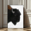 Western Rustic Wall Art Canvas Print – Framed Buffalo Black