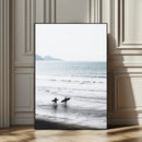 Surfer Silhouettes Wall Art Canvas Print – Minimalist Ocean