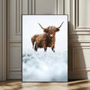 Highland Cow Wall Art Canvas Print – Framed Horned Scottish