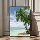 Tropical Beach Palm Trees Canvas Print – Framed Island