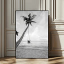 Black White Palm Tree Wall Art – Framed Ocean View Canvas by MyGreatCanvas | Canvas Wall Art Prints | Photo Prints & Wall Decor