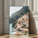 Mediterranean Coastal Cliffside Town Wall Art – Vibrant by MyGreatCanvas | Canvas Wall Art Prints | Photo Prints & Wall Decor