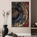 Tree Rings Wall Art Canvas Print – Framed Rustic Wood Scene