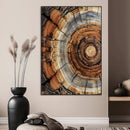 Tree Rings Wall Art Canvas Print – Rustic Wood Texture