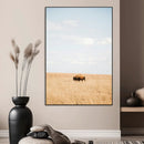 Minimalist Nature Wall Art Canvas Print – Framed Bison
