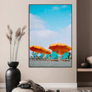 Beach Umbrellas Wall Art Canvas Print – Framed Tropical