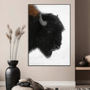 Western Rustic Wall Art Canvas Print – Framed Buffalo Black