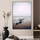 Moody Seascape Wall Art Canvas Print – Framed Neutral Foggy by MyGreatCanvas | Canvas Wall Art Prints | Photo Prints & Wall Decor