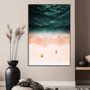 Aerial Serenity Wall Art Canvas Print – Gentle Waves Peach
