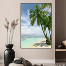 Tropical Beach Palm Trees Canvas Print – Framed Island