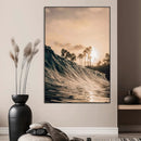 Sunset Wave Ocean Wall Art – Framed Palm Tree Canvas by MyGreatCanvas | Canvas Wall Art Prints | Photo Prints & Wall Decor