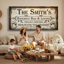 Custom Family Patio Sign Wall Art Canvas Print, Personalized Rustic Bar Decor, Western Farmhouse Patio Wall Decor by MyGreatCanvas | Canvas Wall Art Prints | Photo Prints & Wall Decor