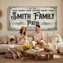 Custom Family Patio Sign Wall Art Canvas Print, Personalized Rustic Bar Decor, Western Farmhouse Patio Wall Decor by MyGreatCanvas | Canvas Wall Art Prints | Photo Prints & Wall Decor