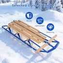 54 Inch Wood Snow Sled with Metal Runners and Steering Bar by LJGDeals
