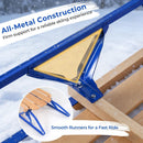 54 Inch Wood Snow Sled with Metal Runners and Steering Bar by LJGDeals