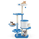54 Inches Tall Modern Cat Tree Tower for Indoor Cats-Blue by LJGDeals