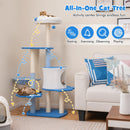 54 Inches Tall Modern Cat Tree Tower for Indoor Cats-Blue