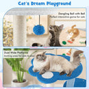 54 Inches Tall Modern Cat Tree Tower for Indoor Cats-Blue by LJGDeals