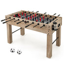 54 Inches Full Size Foosball Table with Legs 2 Balls and 2 Foldable Cup Holders for Kids Teens Adults-Natural