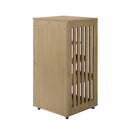 Basia Rubber Wood Cat Cabinet with Wheels