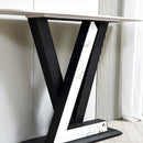 47.2"Modern Console Table, Exquisite shape design, Metal Frame with Adjustable foot pads for Entrance, Corridor, Living room & Office.(Black)