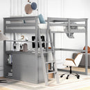 Modern Loft Bed With Built In Desk, Shelves, And 2 Drawers by HouseOfZazla