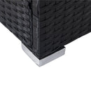 6 Pieces PE Rattan sectional Outdoor Furniture Cushioned Sofa Set with 3 Storage Under Seat Black Wicker + Dark Grey Cushion