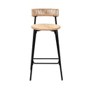 Boho Style Handwoven Paper Rope Counter Stools (Set of 2)