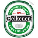 Heikenen Beer Bottle Single Self Adhesive Label - License and Royalty Free for Film Use