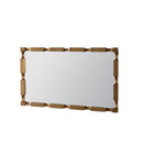 Gold Bamboo-Style Rectangular Wall Mirror, Textured Frame for Living Room/Bedroom/Entryway by HouseOfZazla