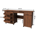 57.5" Foldable Sewing Machine Table with Storage & Casters