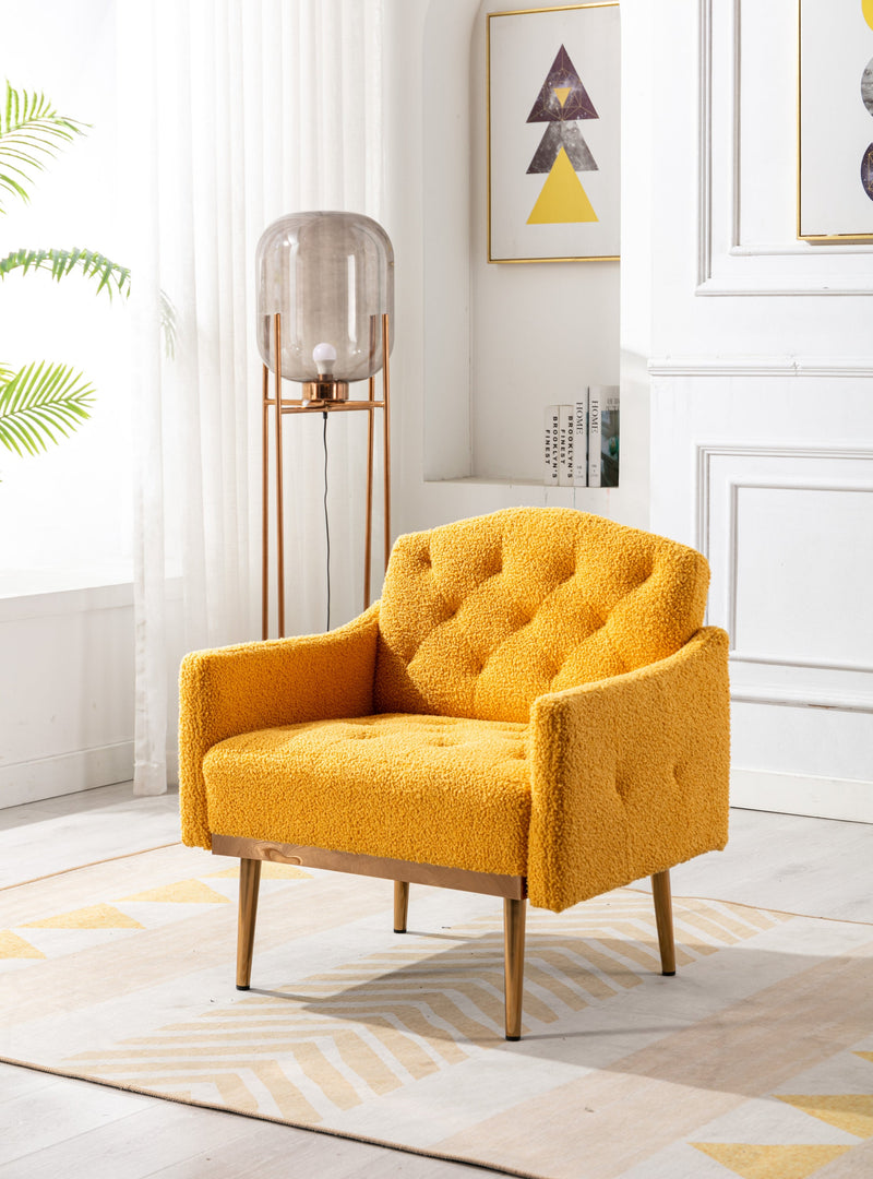 Accent Chair, leisure single sofa with Rose Golden feet