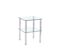 2-Piece Clear Glass Side&End Table Two Layer End table with Shelf