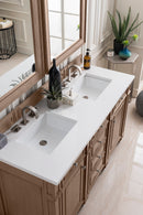 James Martin Bristol 60" Double Bathroom Vanity, Whitewashed Walnut