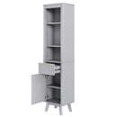 Tall Bathroom Storage Cabinet With Adjustable Shelves And 1 Drawer & Door