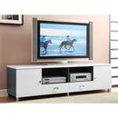 2 Drawer TV With Pulls, Storage Furniture For Living Room - White by HouseOfZazla