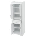 Freestanding Bathroom Vanity, Elegant Design With 4 Doors & 1 Drawer, Adjustable Shelves, Damping Hinges - White by HouseOfZazla