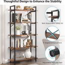 5 Tier Bookshelf Unit With Accents For Living Room - Black / Brown by HouseOfZazla