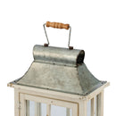Wooden Candle Lantern Decorative, Hurricane Lantern Holder Decor For Indoor Outdoor, Home Garden Wedding - Ivory by HouseOfZazla