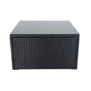 6 Pieces PE Rattan sectional Outdoor Furniture Cushioned Sofa Set with 3 Storage Under Seat Black Wicker + Dark Grey Cushion