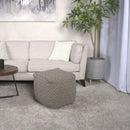 Amuleto - Hand Loomed Cotton Pouf - Dark Gray / Brown