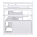 Loft Bed With Desk, Shelves, 2 Drawers, Storage Staircase by HouseOfZazla