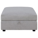 Austin - Square Upholstered Ottoman - Gray by HouseOfZazla