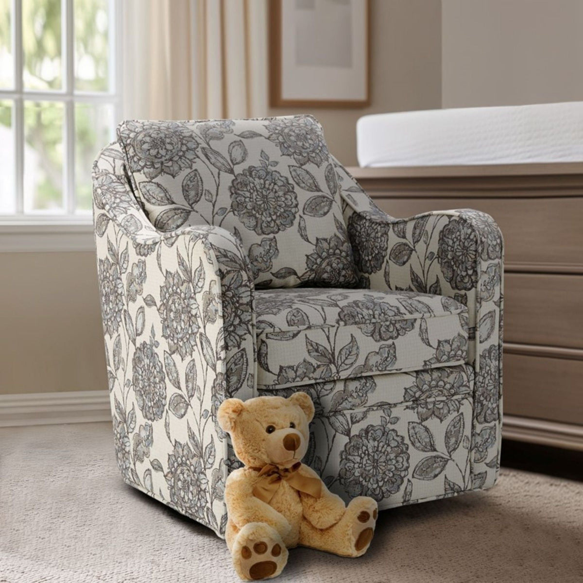 Wide Seat Arm Chair With 360 Degree Rotation, photo 9 of 18