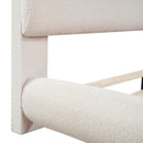Upholstered Platform Bed With Thick Solid Frame And Stylish Curve-Shaped Design