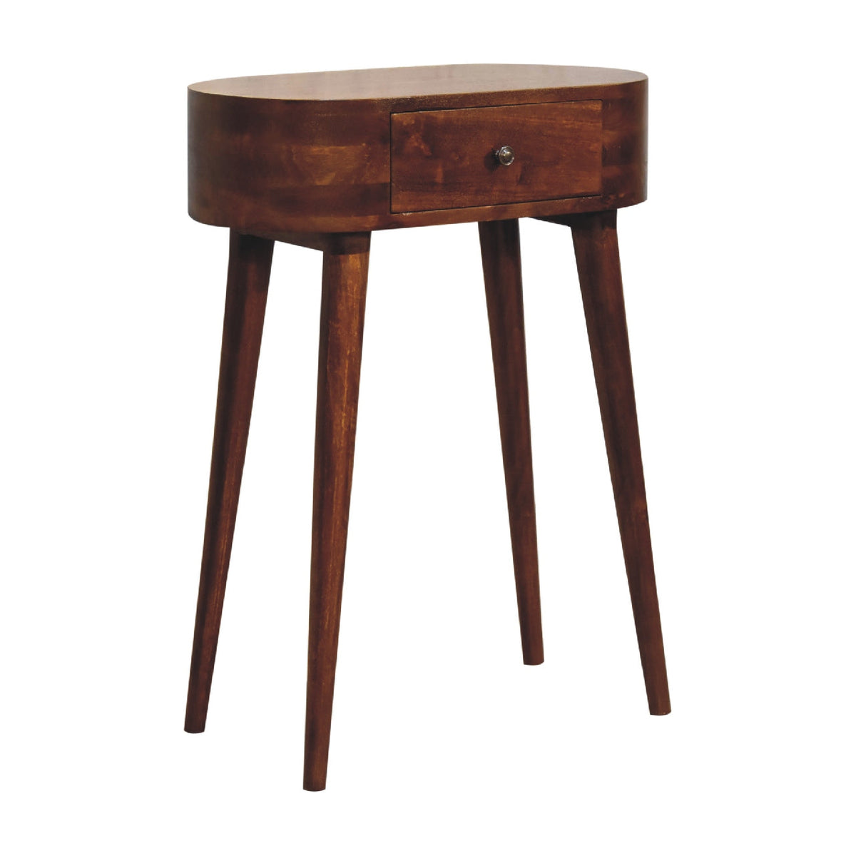 Solid Wood Mini Albion Chestnut Console, 1-Drawer, Nordic Legs, photo 3 of 10
