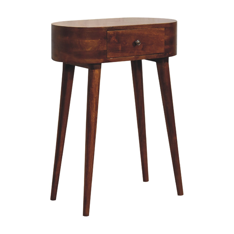 Solid Wood Mini Albion Chestnut Console, 1-Drawer, Nordic Legs, photo 3 of 10