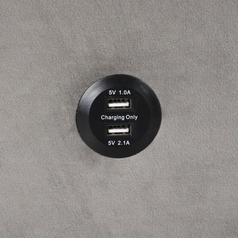 55.3" 4-1 Multi-functional Sofa Bed with Cup Holder and USB Port for Living Room or Apartments, Gray