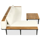 Luxury L-Shaped Acacia Wood Patio Furniture Set with Cushions by HouseOfZazla