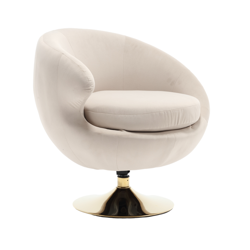 360 Degree Swivel Cuddle Barrel Accent Chairs, Round Armchairs with Wide Upholstered, Fluffy Fabric Chair for Living Room, Bedroom, Office, Waiting Rooms